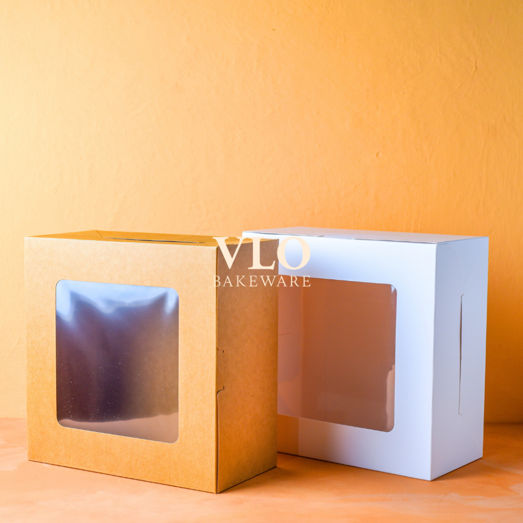 

Kotak kue jendela persegi ukuran 25 cm tinggi | cake box kue ulang tahun whole cake