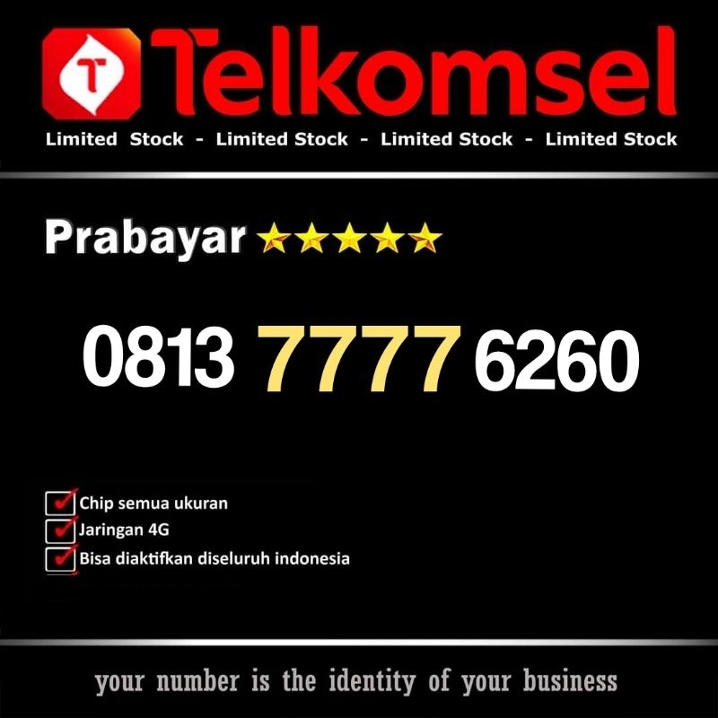 Nomor cantik telkomsel seri 7777