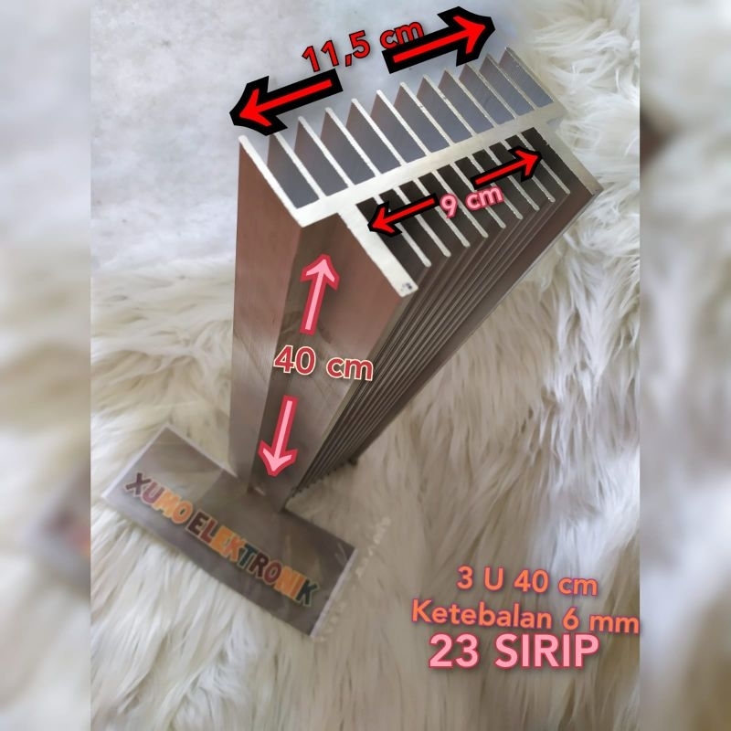 Heatsink pendingin 3U 40cm TEBAL 6MM hs 3u 40 cm