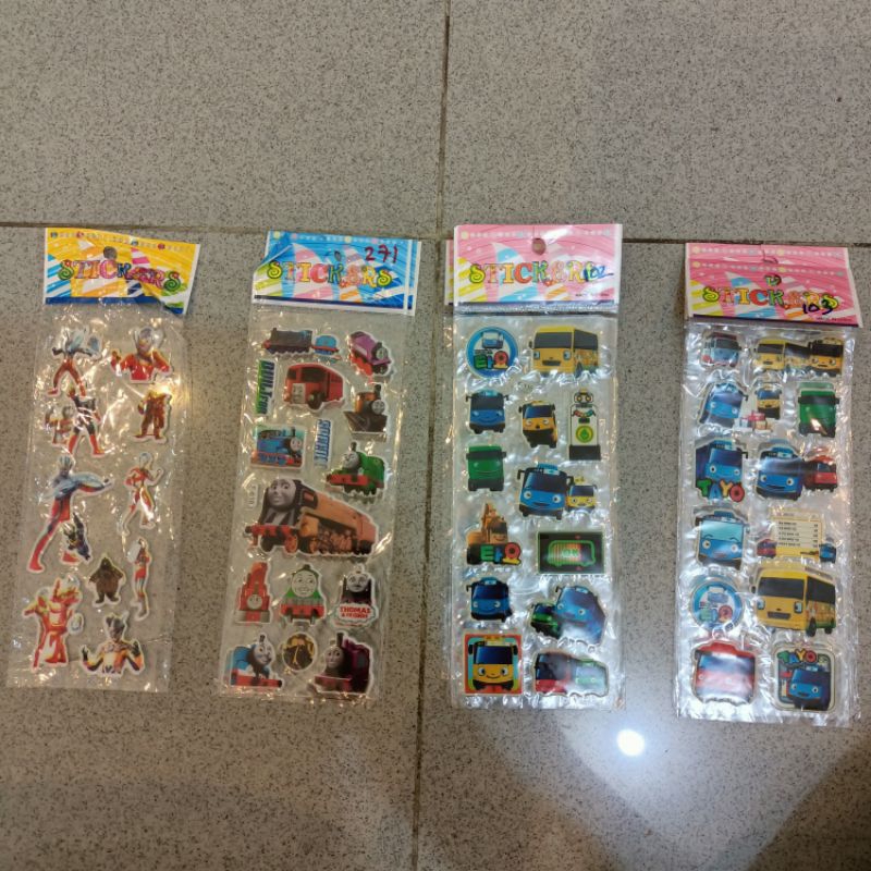 

Mainan Stiker Sticker motif cowok ultramen bis tayo kereta thomas and friends