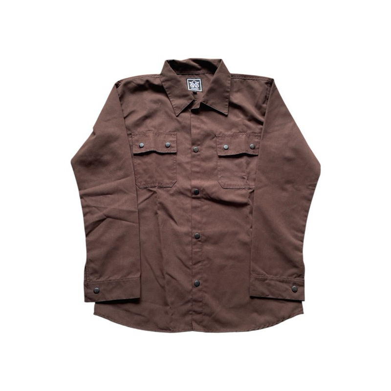 PL Kemeja Outer Pria Coklat Lengan Panjang