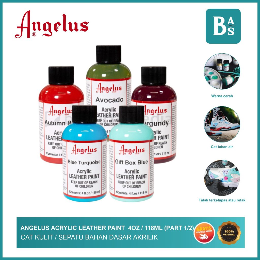 

Angelus - Acrylic Leather Paint - Cat Sepatu Kulit 4oz 118ml - Bali Art Supplies Part (1/2)