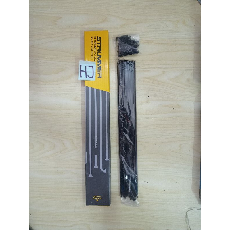 Ruji Spoke Jari Jari Strummer 262 mm 26 Stainless Steel Chrome dan Hitam Sepeda MTB Mini Federal mad