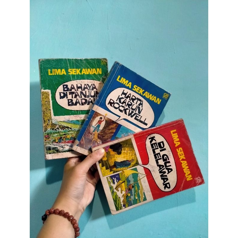 LIMA SEKAWAN ENID BLYTON & CLAUDE VOILIER : BAHAYA DI TANJUNG BADAI,HARTA KARUN ROCKWELL,DI GUA KELE
