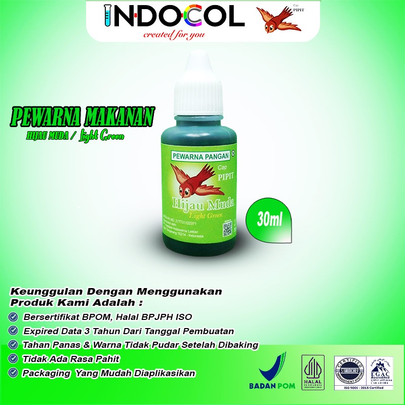 PEWARNA CAIR HIJAU MUDA CAP PIPIT (30 ml)