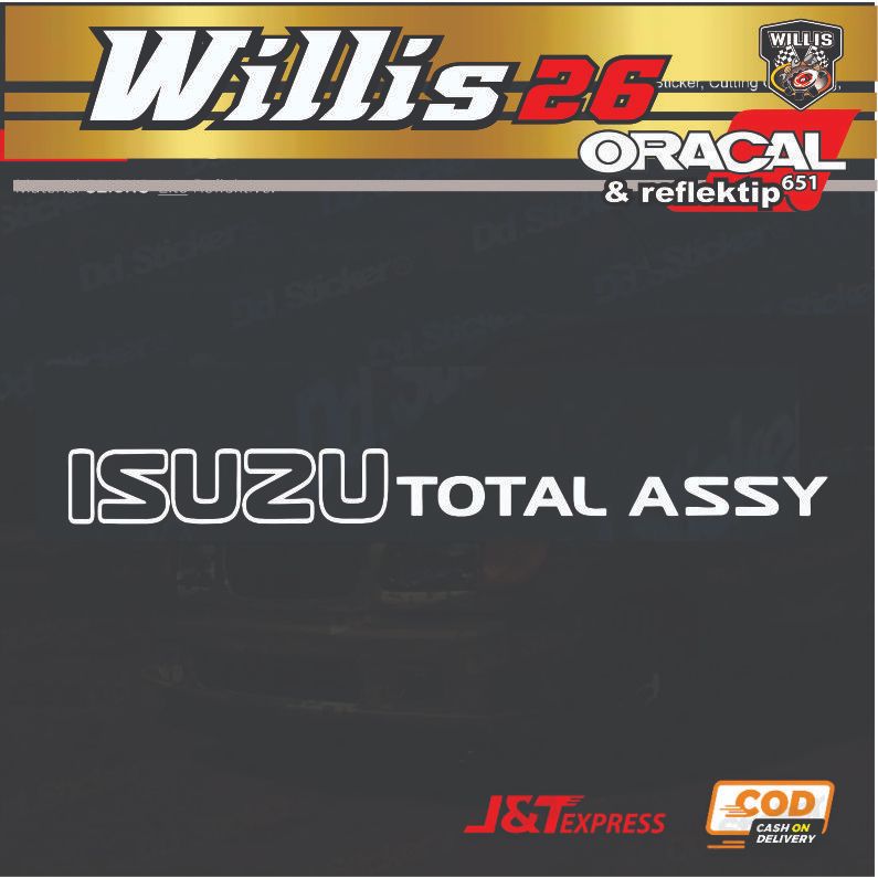 Sticker Isuzu Total Assy Panther Kaca Belakang depan