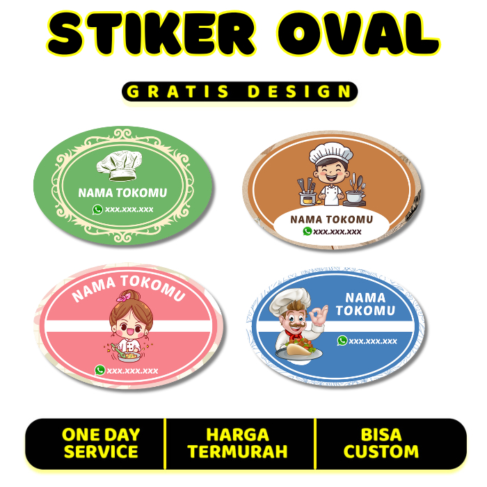 

Stiker Oval Nama Tokomu Gratis Design / Stiker Costum / Stiker Label / Sticker Costum / Stiker / Sticker / Stiker Lonjong