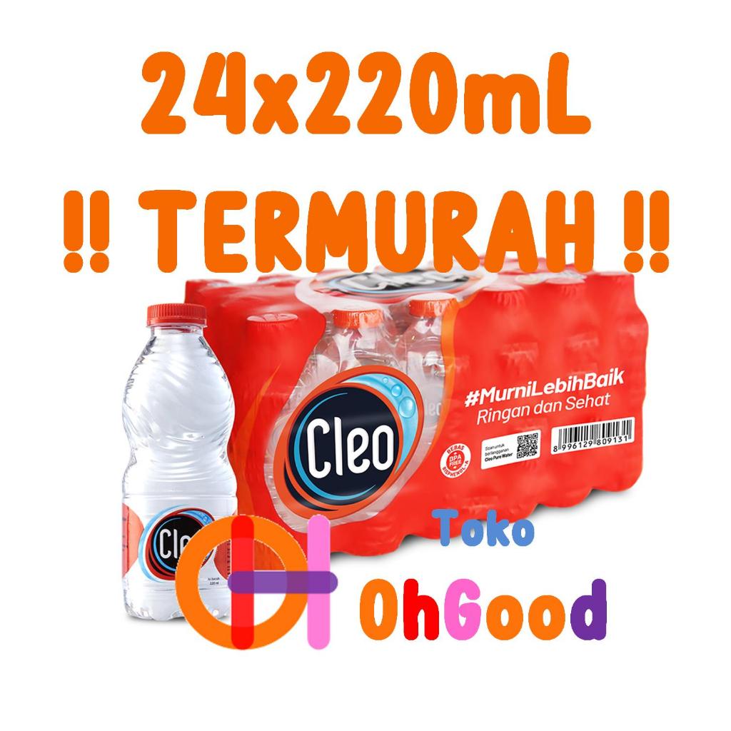 

Air Mineral Minum Cleo Smart Mini 220mL 220 mL isi 24 pcs botol kecil