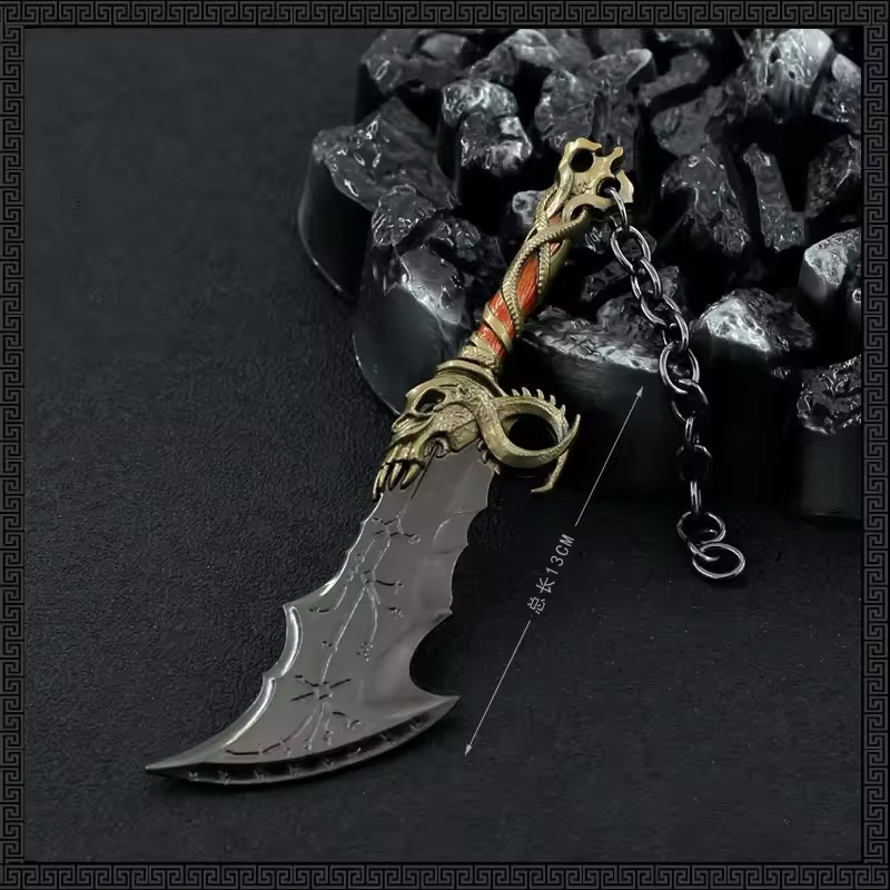 Keychain Anime God of War Ragnarok PS5 Kratos Blade of Chaos Figure