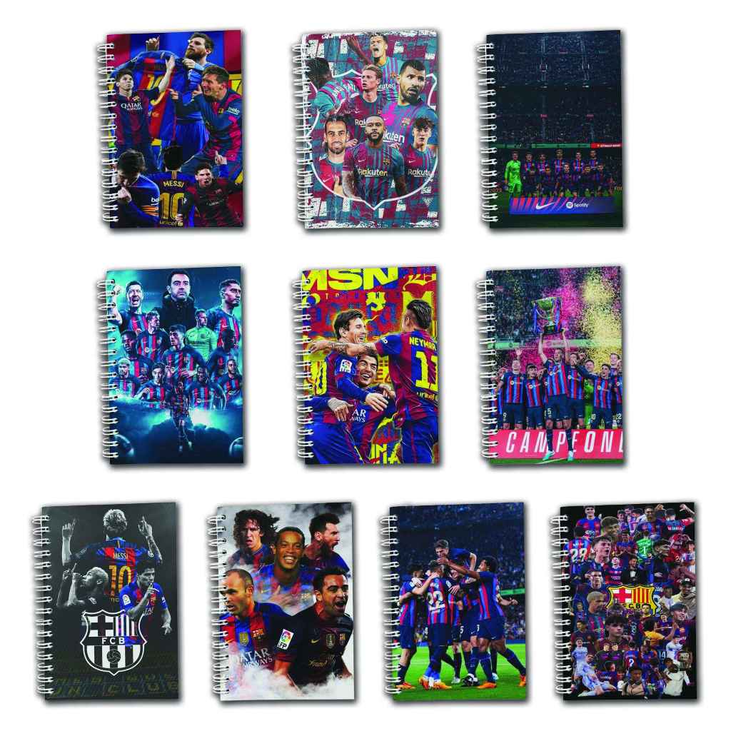 

Note Book Spiral Large (10 cm X 14 cm) Edisi Barcelona #2 / Notebook A6 Custom / Seminar Kit Surabaya