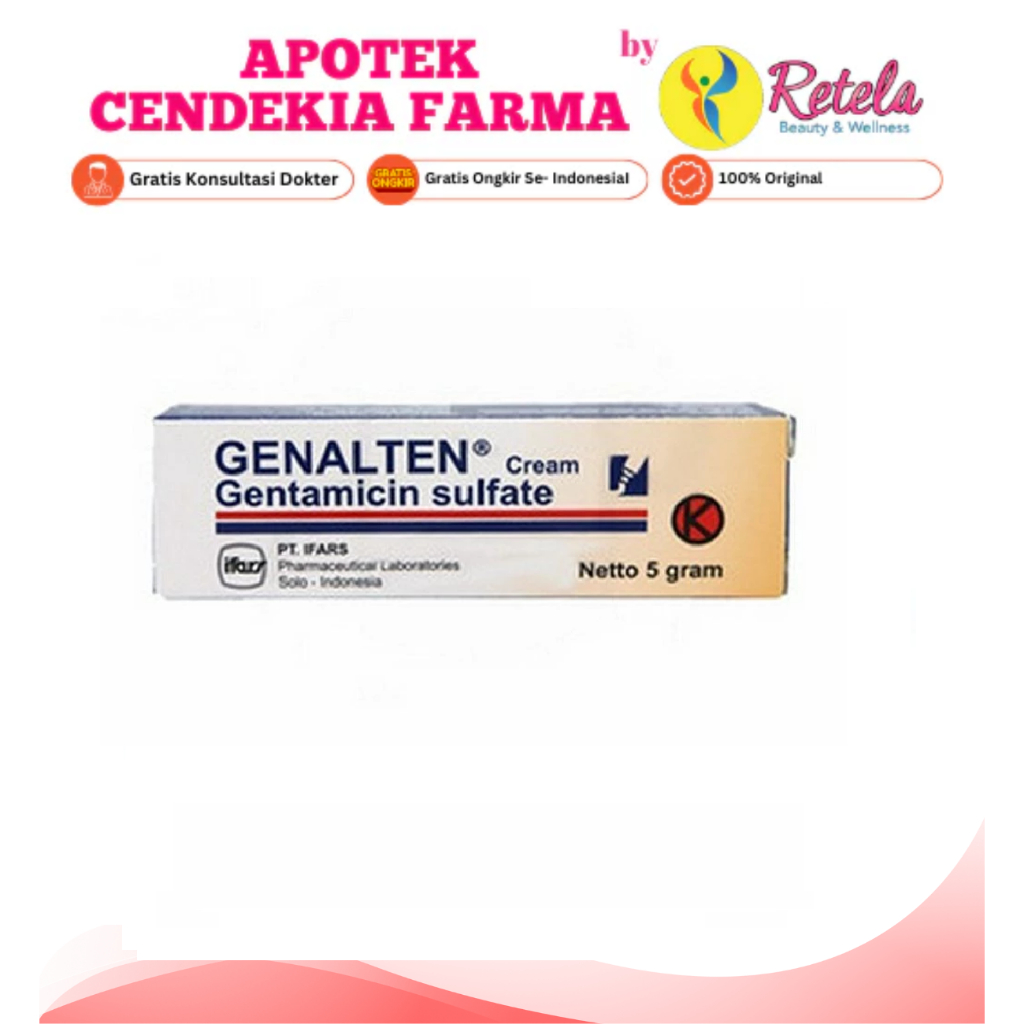 GENALTEN 0.1% CREAM TUBE 5GR / GENTAMICINE SALEP / SALEP KULIT