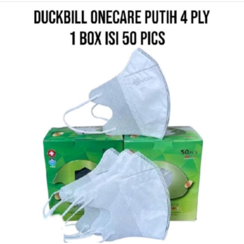 Masker Duckbill OneCare 4 Ply Embos Isi 50 Pcs