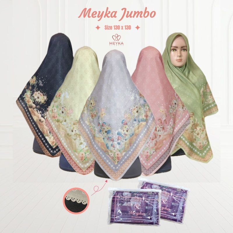Syar’i Hijab Motif Meyka / Voal Miracle Syari Voal Sublime Um Premium Digital Printing Eksklusif / H