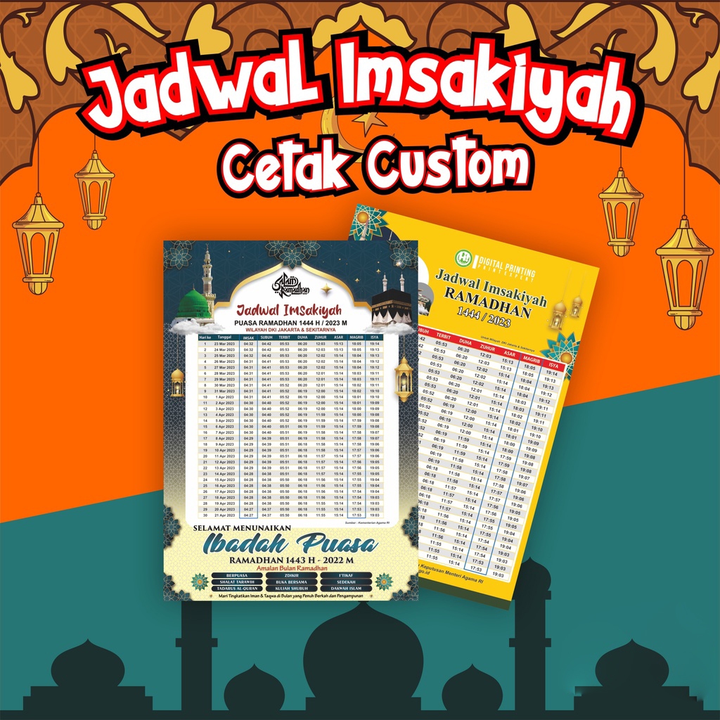 Custom Cetak Jadwal Imsak Ramadhan FREE TEMPLATE -Brosur A5 Imsak Cetak Cepat
