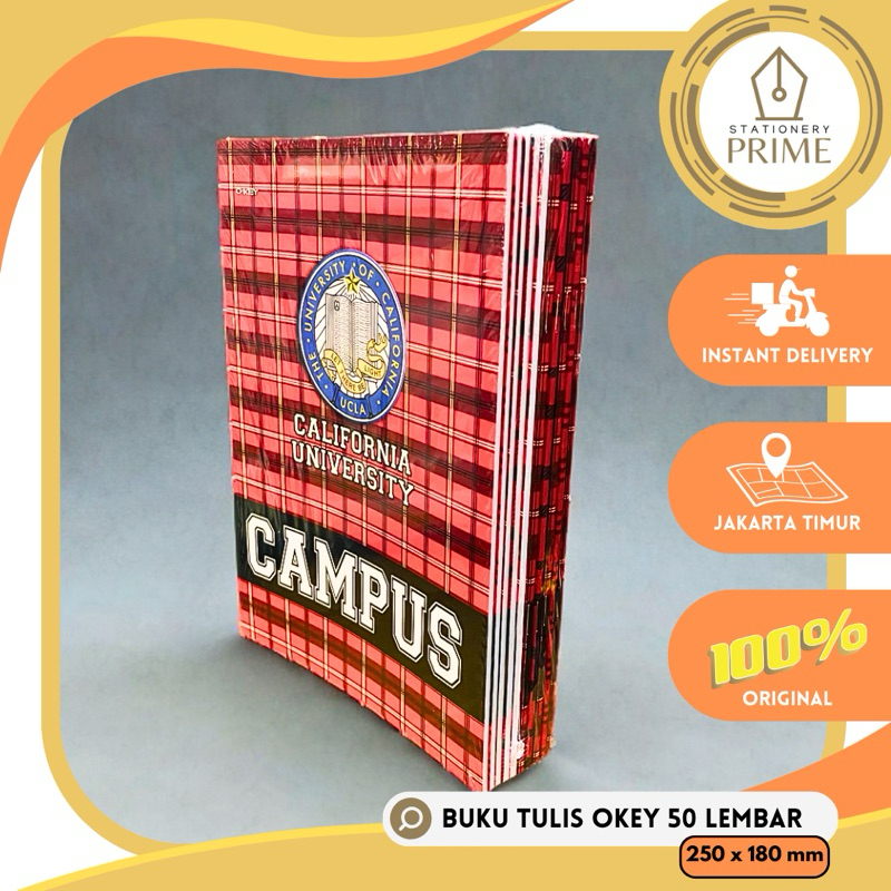 

Buku Tulis CAMPUS BOXY / MAXI Panjang 50 Lembar ( 1 Pack isi 10 Buku )