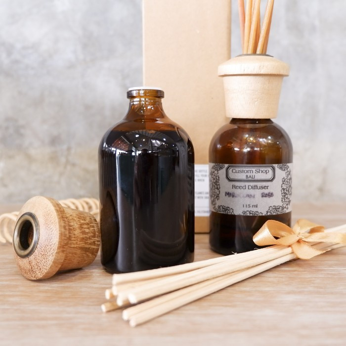Reed Diffuser Aromatherapy 115ml - MOROCCAN ROSE - w/ Wooden Top