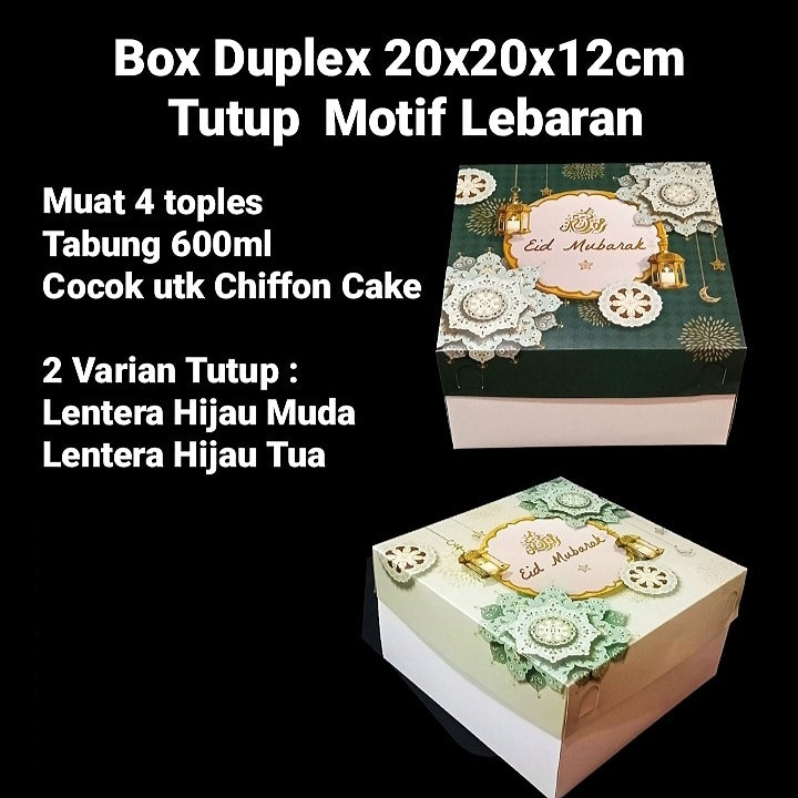 

(10pcs) Box Hampers Lebaran 20x20x12cm Kemasan Brownies Kue lapis Dus Parcel Kue Idul Fitri