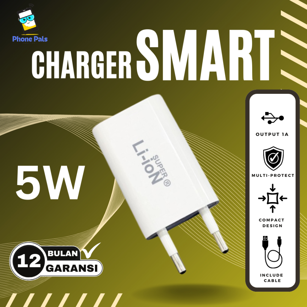 CHARGER DUAL-USB (5W) SUPER LI-ION TC SMART+ KABEL DATA MICRO/IPHONE 6 & 4