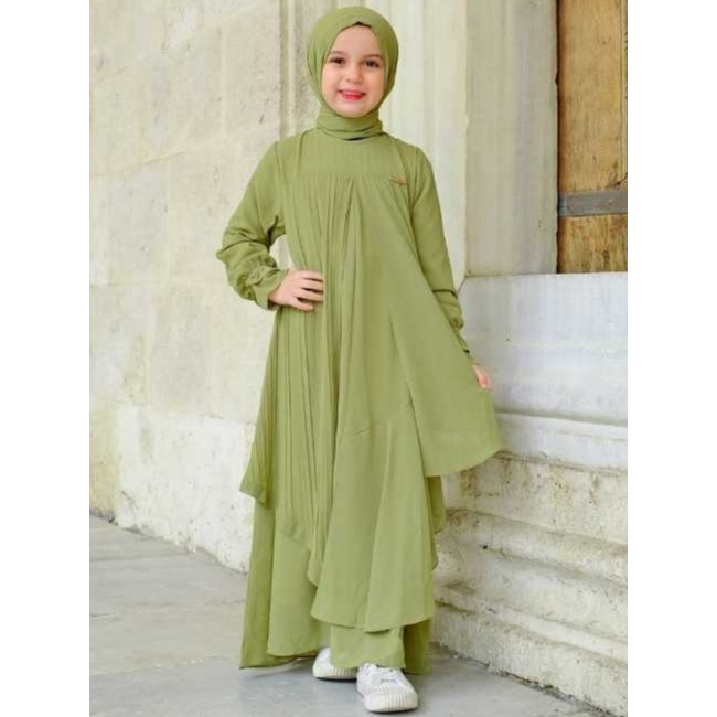 Gamis Anak Perempuan 5-12 Tahun // Yuriko Gamis Set // Gamis Ceruty Babydoll Anak Perempuan Import