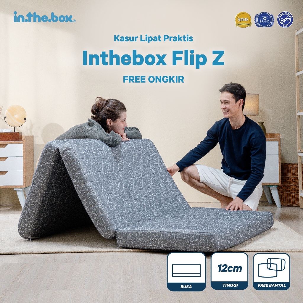 Kasur Lipat Lantai IN THE BOX Flip Z | Gratis Bantal dan Tas Kasur Lipat