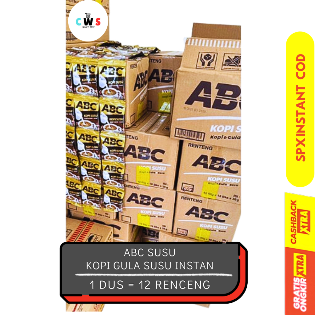 

ABC SUSU Kopi Gula Susu Instan Sachet - 1 Dus / 12 Renceng / 120 Pcs