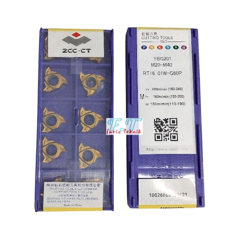 insert bubut ulir drat luar MMT 16ER RT16 01.W - G60P ZCC.CT 1box baru