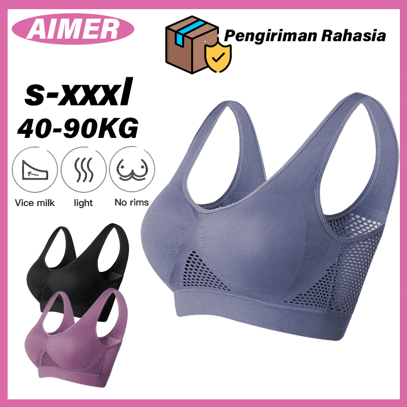 AIMER Sport Bra Jumbo Push Up Bra Yoga Bh Bra Olahraga Tanpa Jahitan Nirkabel S6