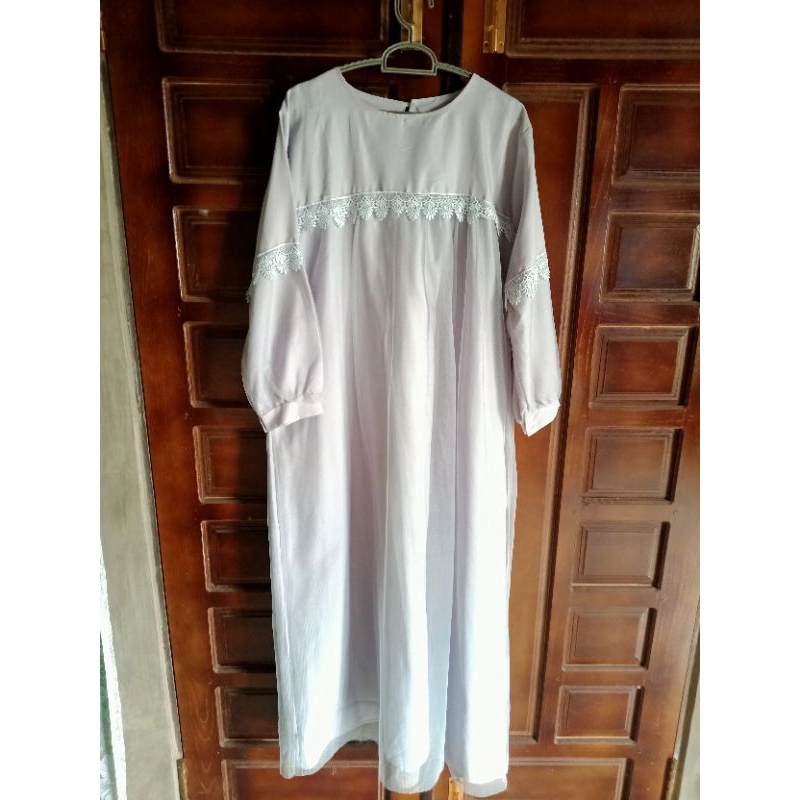 GAMIS/JUBAH LENGAN BALON TILLE MIX BRUKAT MURAH♡