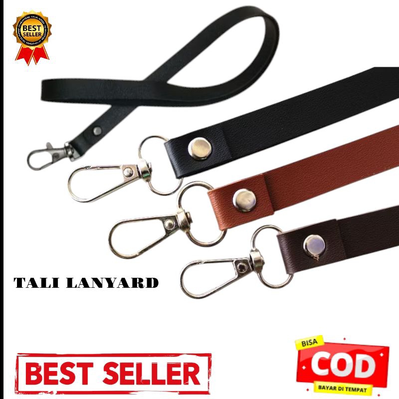 

Beli 1 Dapat 2 tali id card lanyard kulit pu tali name tag tali tas
