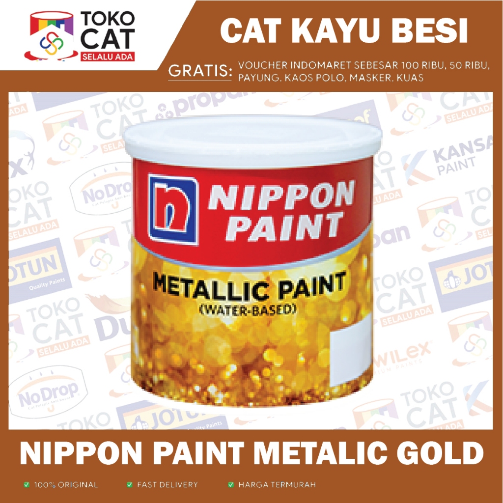 Cat Kayu dan Besi | Real Gold Metallic Paint Water Based Nippon Emas Besi Kayu