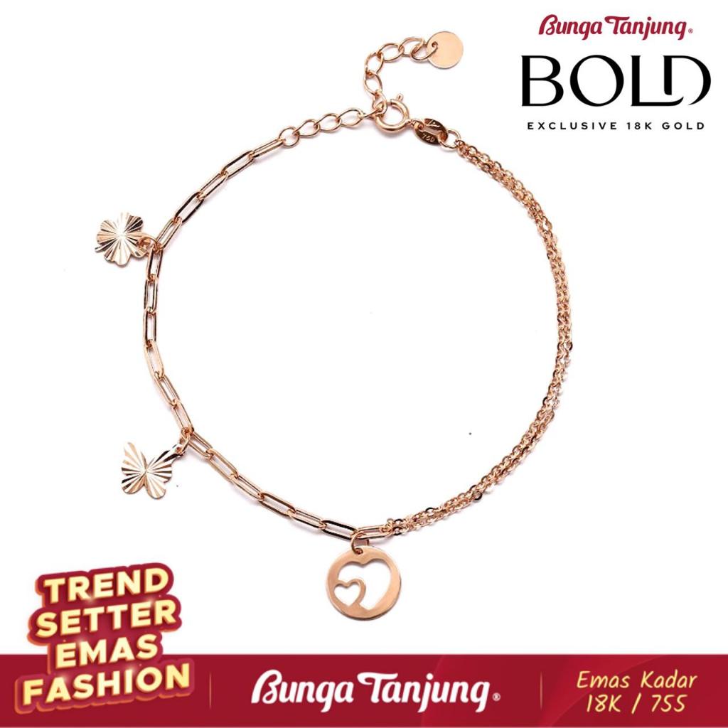 GELANG NATURE LINK AND PAPER BOLD - EMAS 18K - BUNGA TANJUNG GOLD