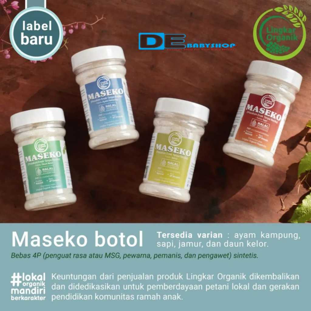 

Maseko Kaldu organik BOTOL & REFILL sapi ayam jamur kelor 100gr Non MSG Lingkar Organik kaldu mpasi