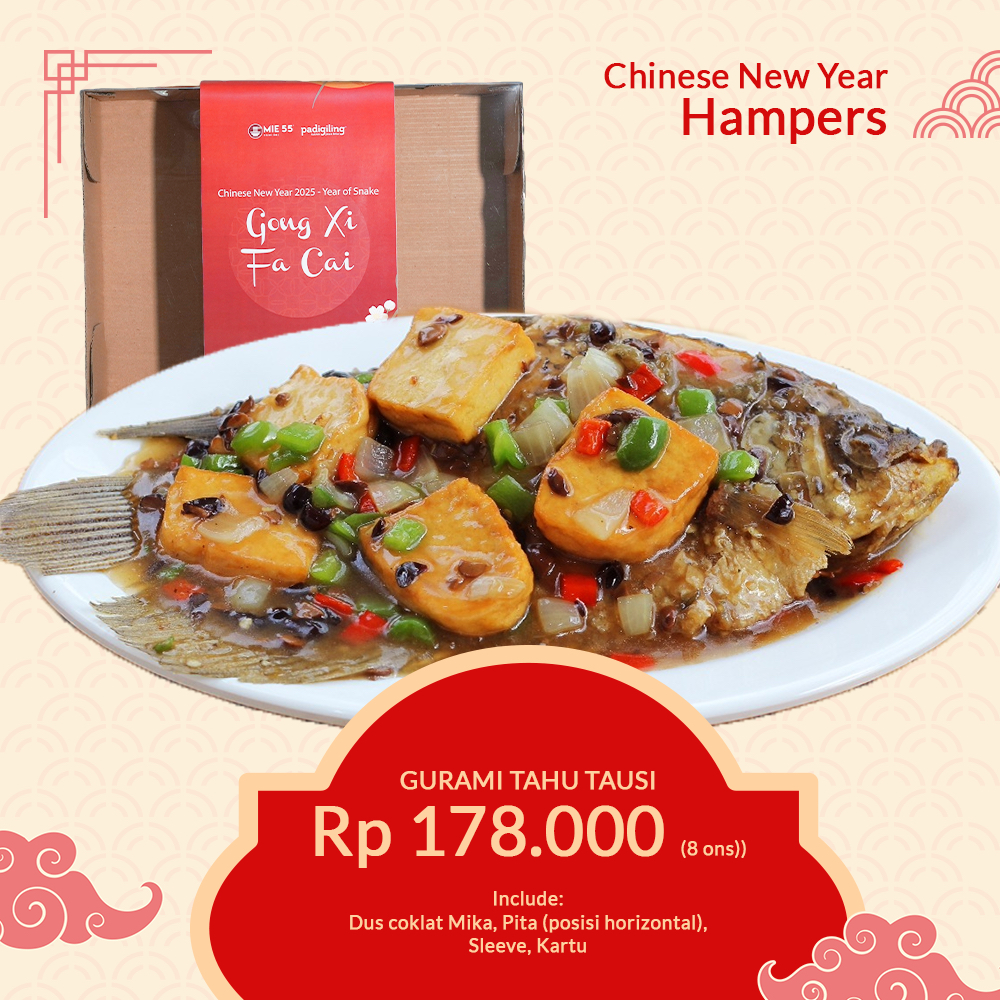

Hampers Imlek CNY Fried Fish of Fortune / Gurami Tahu Tausi