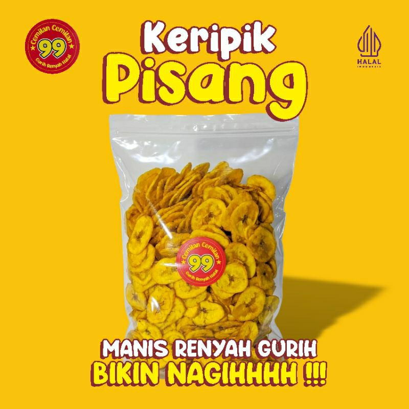 

Keripik Pisang Manis gula asli gurih renyah 250G