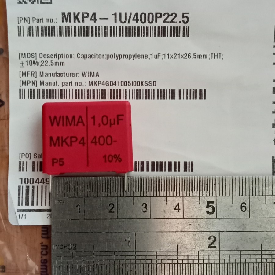 Kapasitor WIMA 1uF 400VDC MKP4G041005I00KSSD Original WIMA