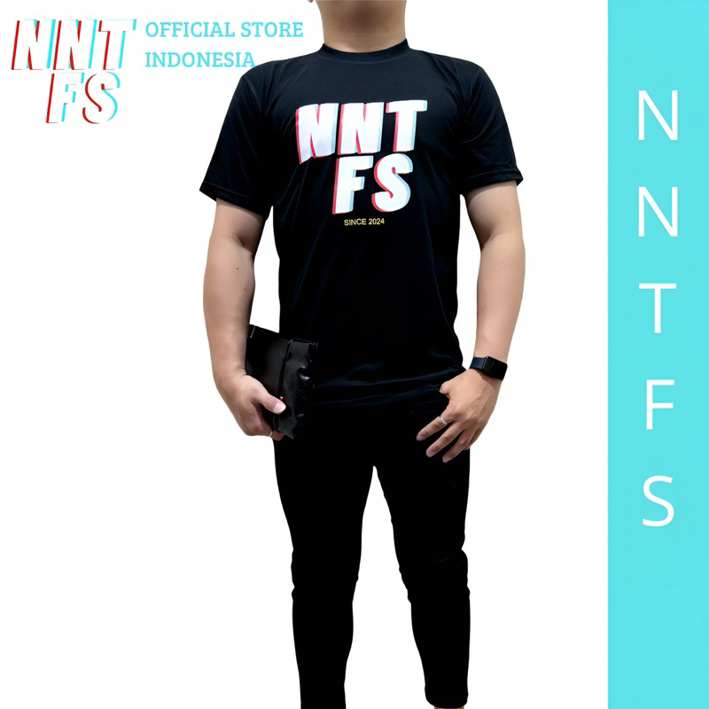 NNTFS Kaos Oblong Pria Lengan Pendek Oversize Motif - Tulisan NNTFS