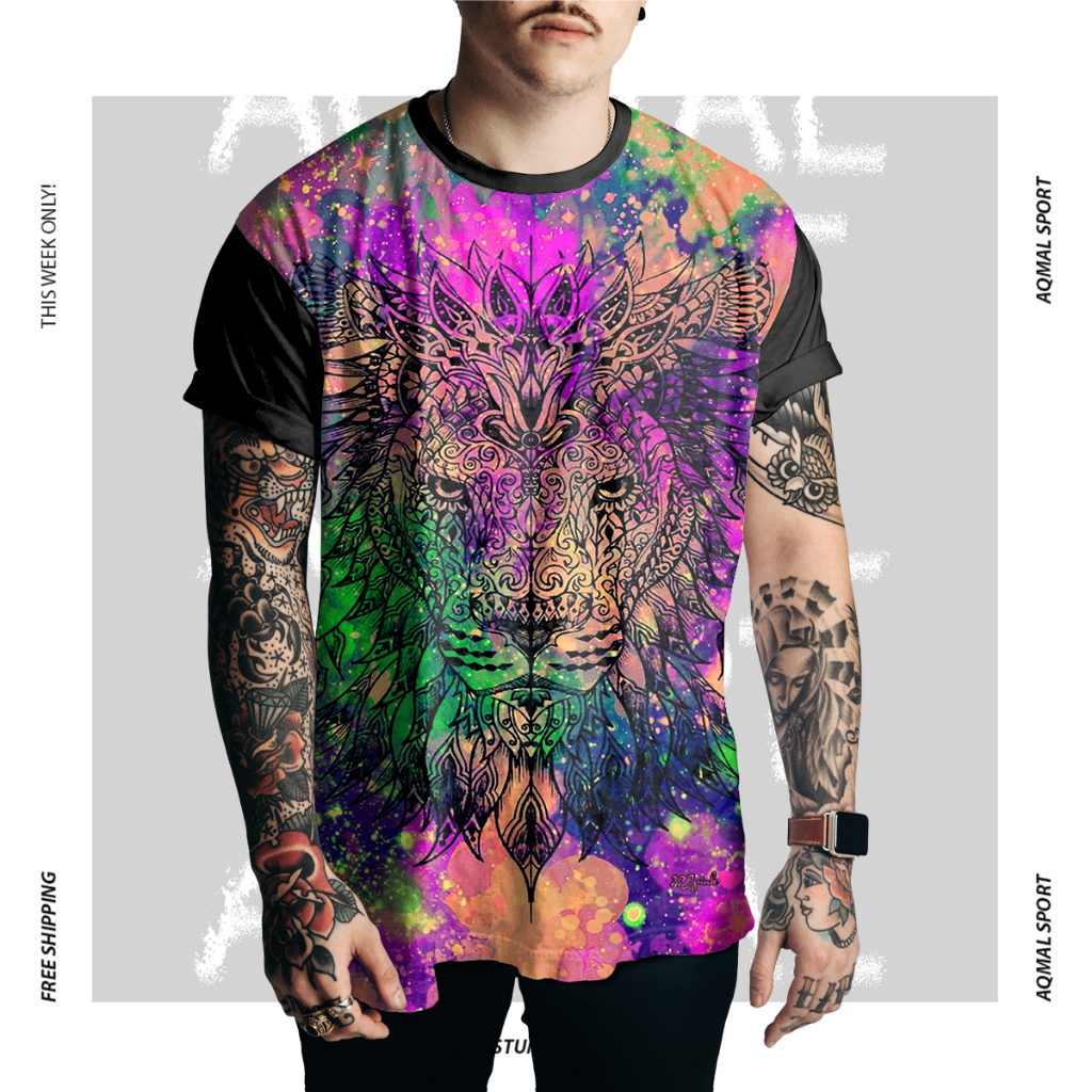 Kaos Dewasa printing 3d Color Serigala