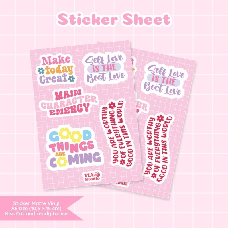 

Stiker Sheet Motivation/Stiker Aesthetic/Sticker Decoration/Cute Stiker