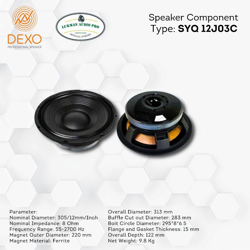 Speaker Dexo 12J03C 12 inch Original
