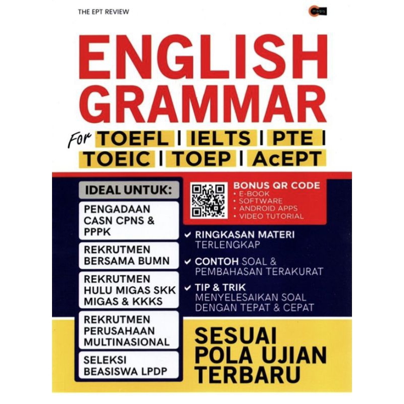 Buku English Grammar For TOEFL, IELTS, PTE, TOEIC, TOEP, AcEPT