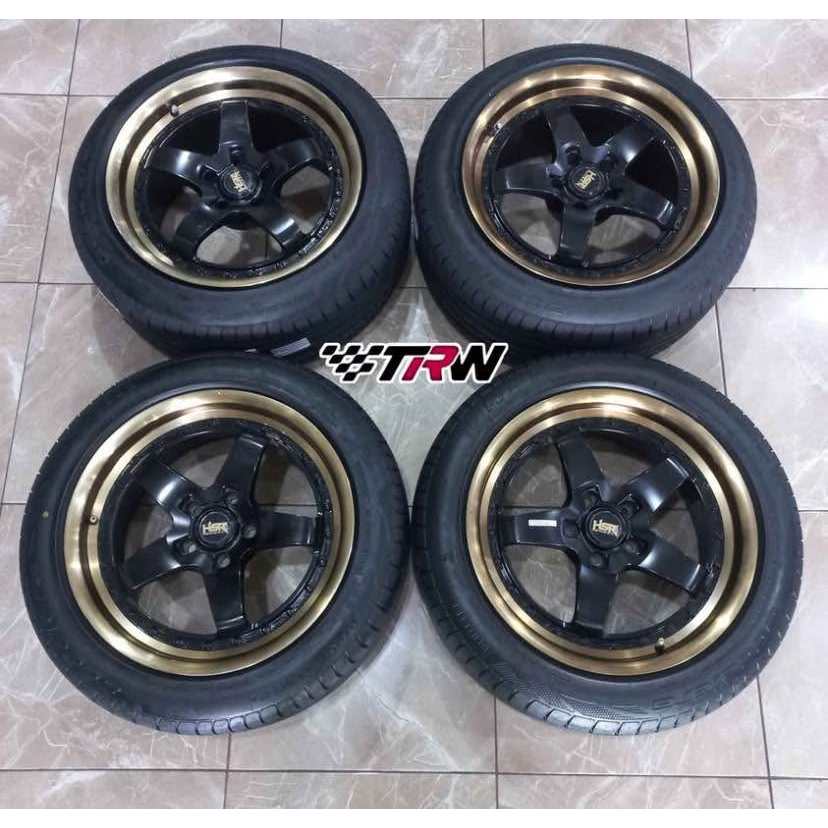 velg mobil second murah HSR BOB R18 pcd 5x114,3 + ban UK 235 50 R18 pcp Zenix, Inova, Camry