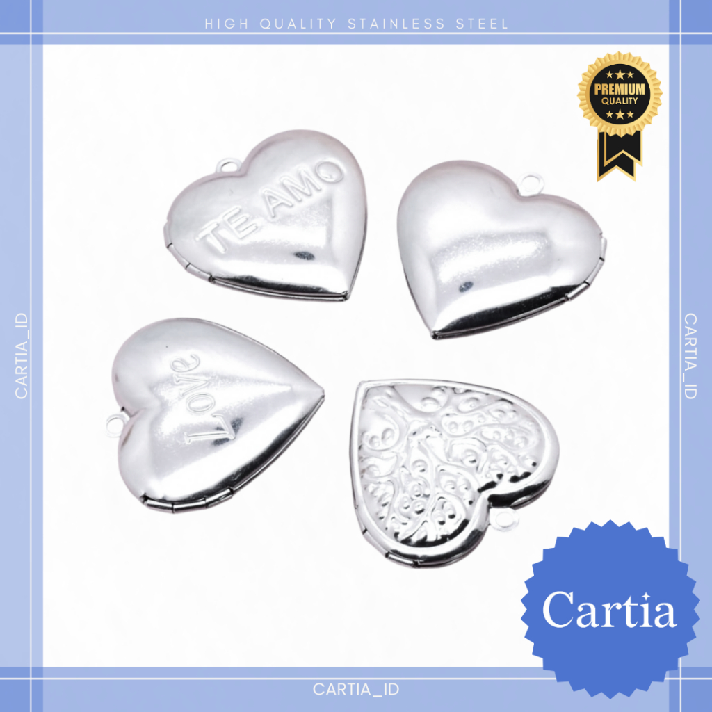 1 PCS LIONTIN LOVE LOCKET INSERT PHOTO BANDUL CHARM FOTO KALUNG STAINLESS STEEL ANTI KARAT