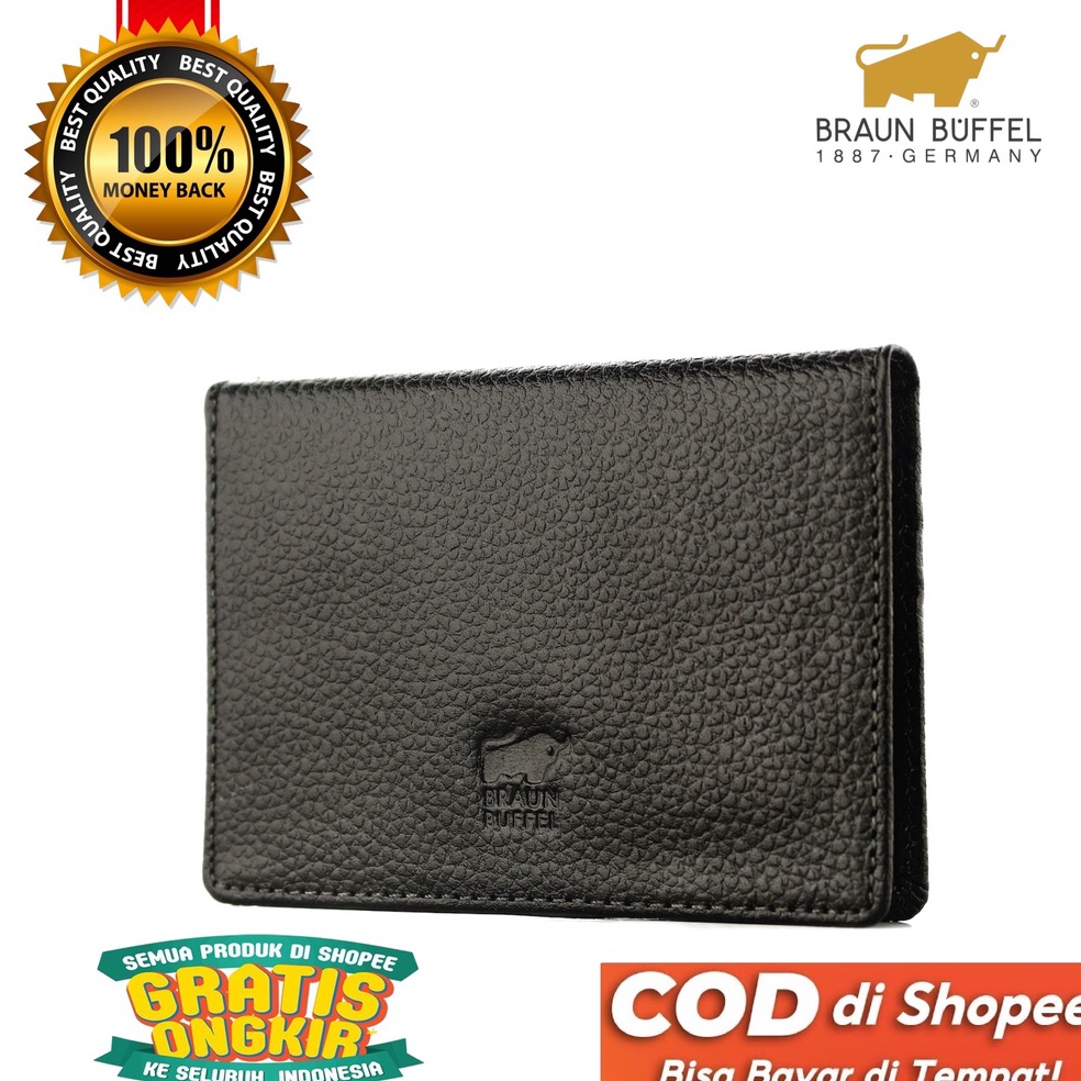 Barang Pilihan BRAUN BUFFEL Dompet Kartu Card Holder Wallet Pria Wanita Bahan Kulit Sapi Asli Premiu