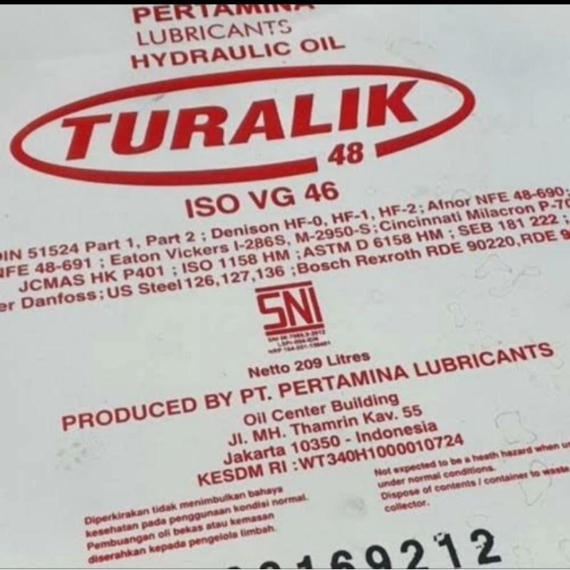 OLI DRUM PERTAMINA TURALIK 48 ISO VG-46