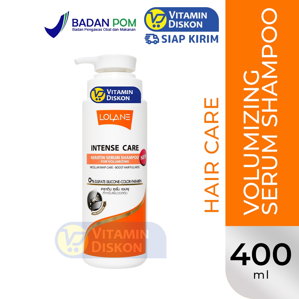 Lolane Intense Care Keratin Serum Shampoo For Volumizing 400ml | Shampoo Keratin untuk Rambut Tipis,