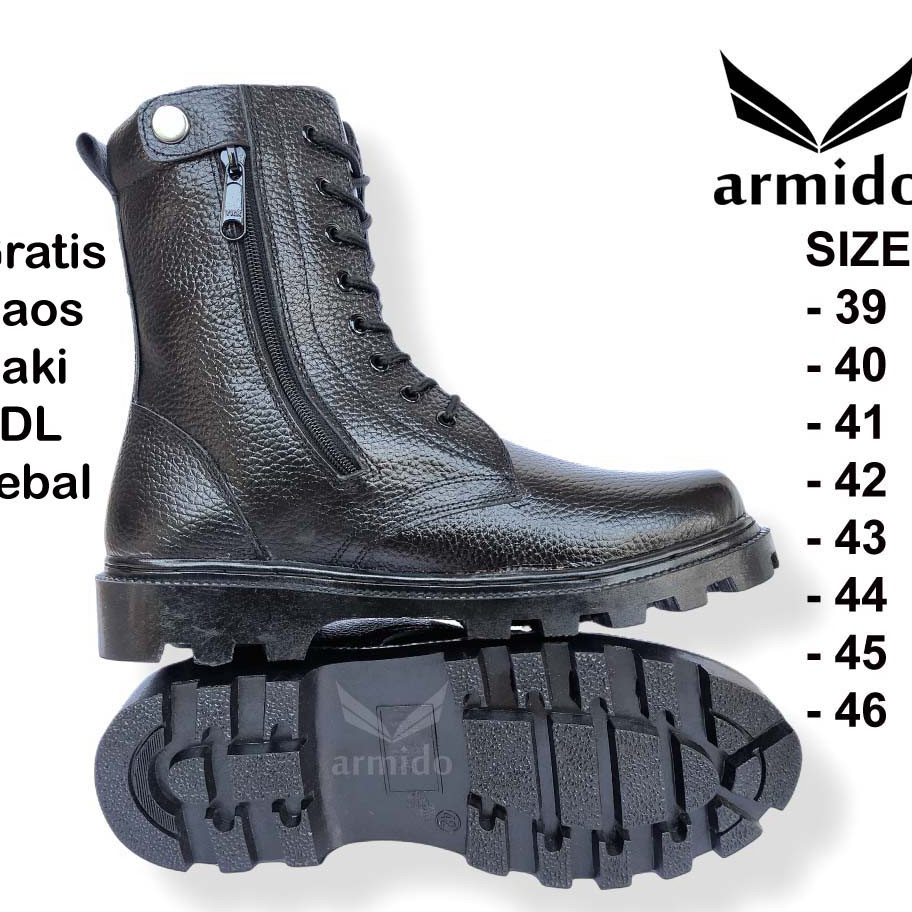 Bisa Cod SEPATU PDL KULIT ASLI MOTIF KULIT JERUK RESLETING  SEPATU PDL TNI POLRI SECURITY LINMAS KUL