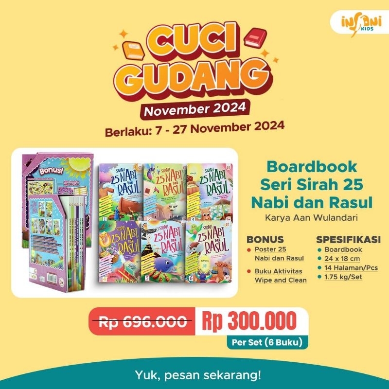 Boardbook 25 Nabi dan Rasul - Buku Anak - Kisah 25 Nabi - Buku Bayi - Buku Balita - Kisah para Nabi