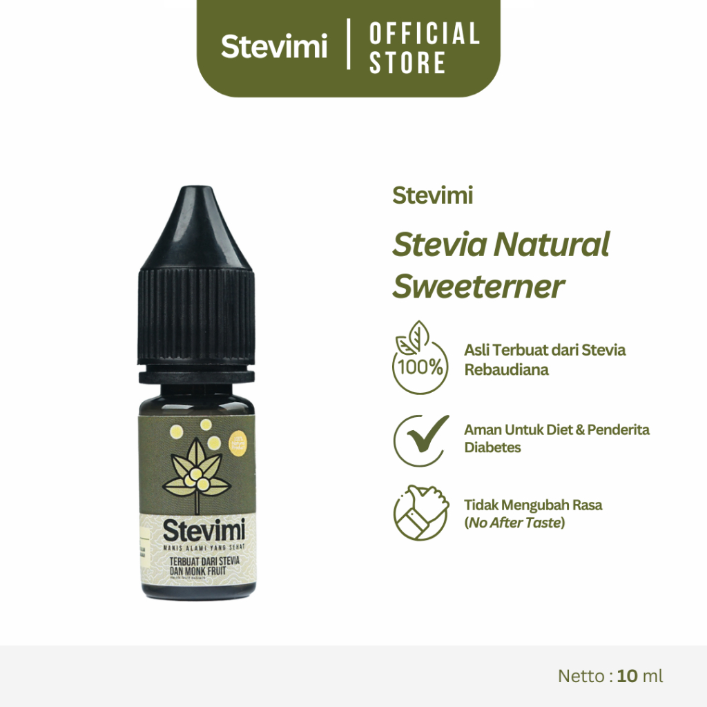 

Stevimi Stevia Tetes Pemanis Alami Cair Natural Sweeterner 0 Kalori 10ml