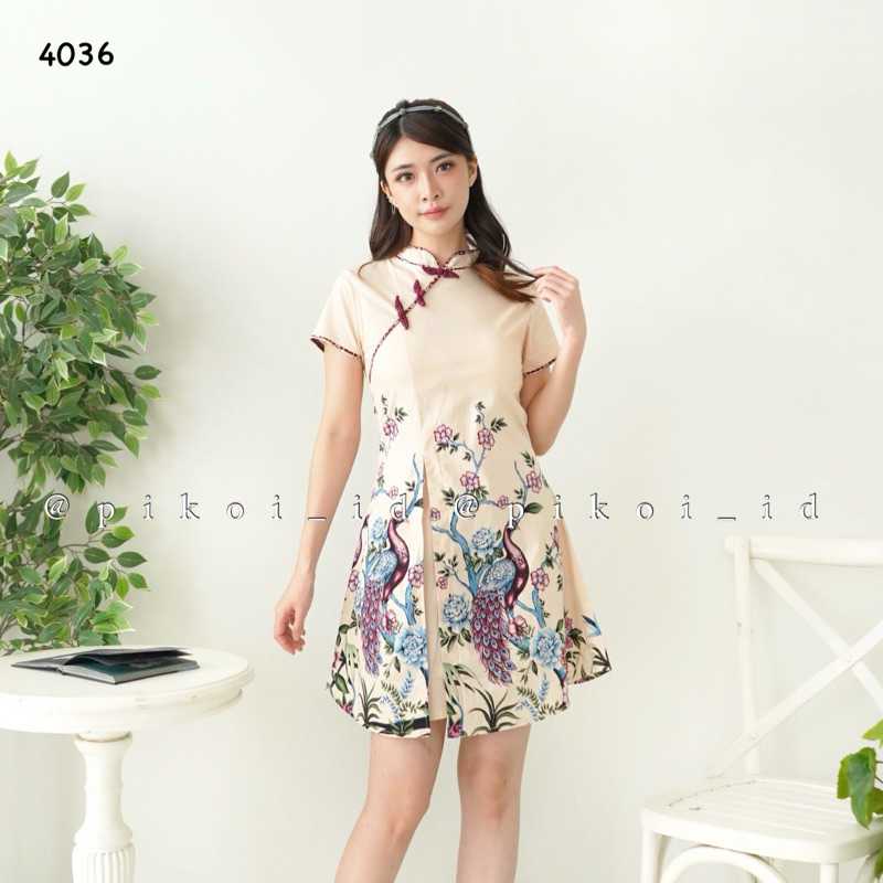 TYH Couple Batik Modern / Sarimbit Batik Imlek Kekinian / Dress Couple Batik CREAM KENZO