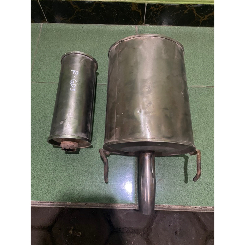 knalpot dan resonator peredam honda jazz gd3 original